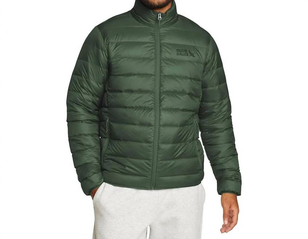 NEW EDDIE BAUER cirruslite down full zip puffer jacket in dark green